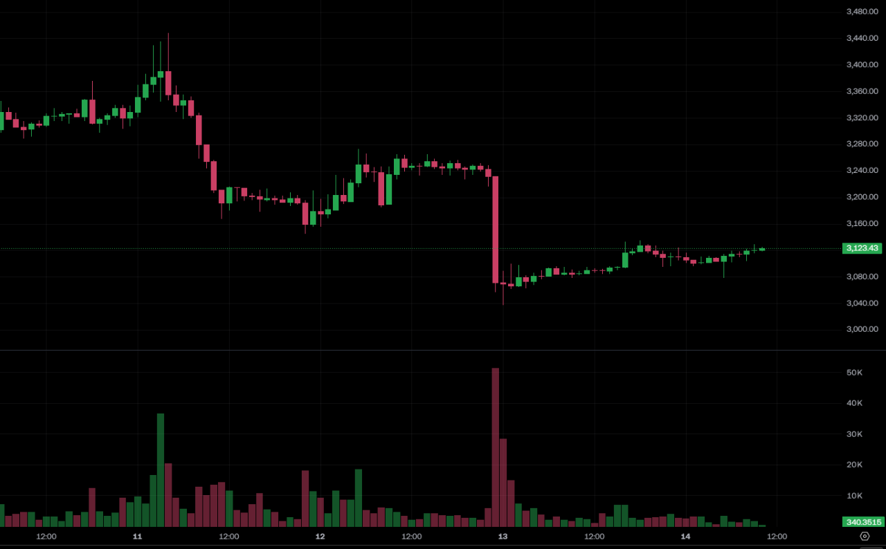 تنفق BitMine 120 مليون دولار أخرى لـ اكتساح البضائع 38000 إيثريوم يحافظ على الدمج عند 3100 دولار