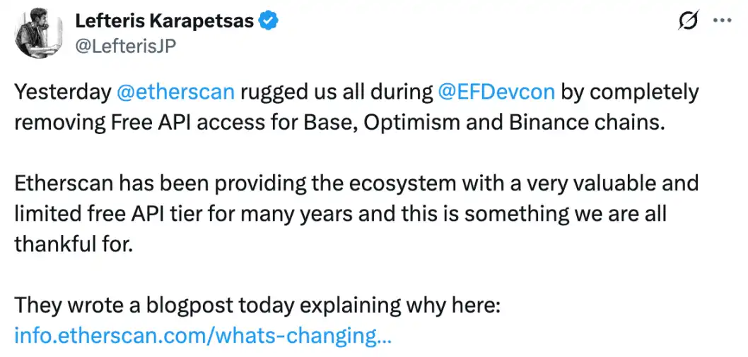 ¡Cargos sorpresa de Etherscan! Expuso accidentalmente las contradicciones de la dependencia de datos del ecosistema Ethereum