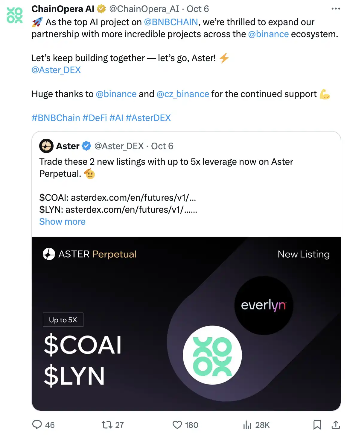Revelando a lógica por trás da popularidade da ChainOpera AI: precisão no meio do ciclo, FDV ultrapassa 4 bilhões de dólares americanos